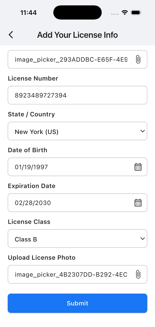 Drive Status add license page screen