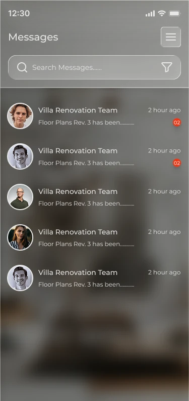 Architecture Collaboration Portal messages screen