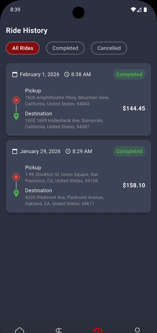 RideToHealth Driver screen 4