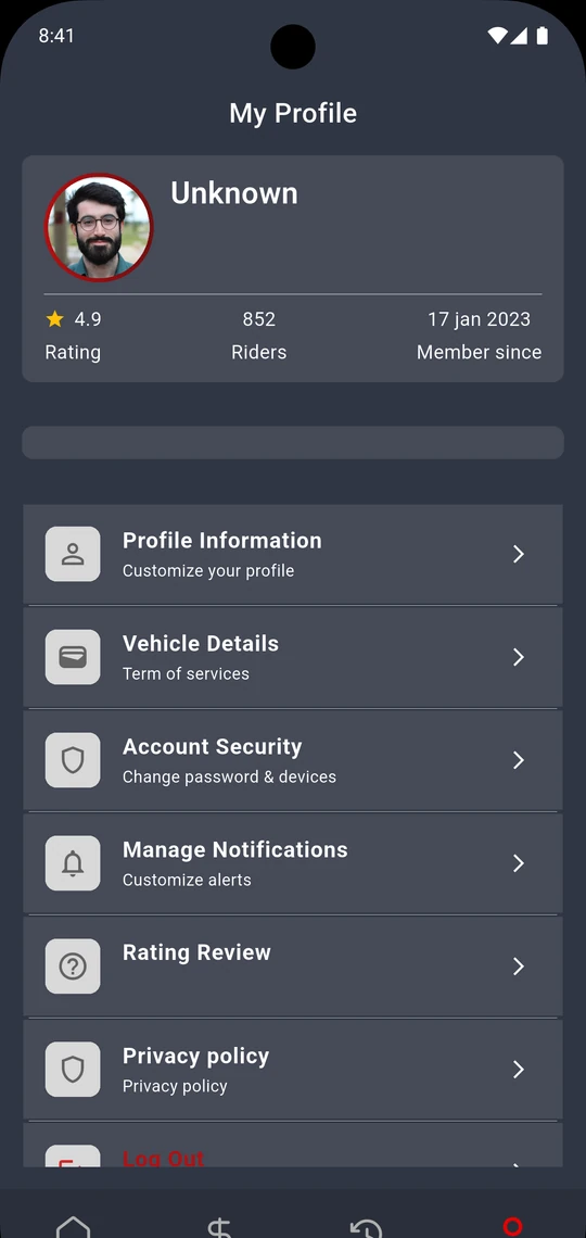 RideToHealth Driver screen 5