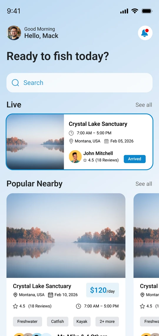 Fishing Spot Booking home 4 screen