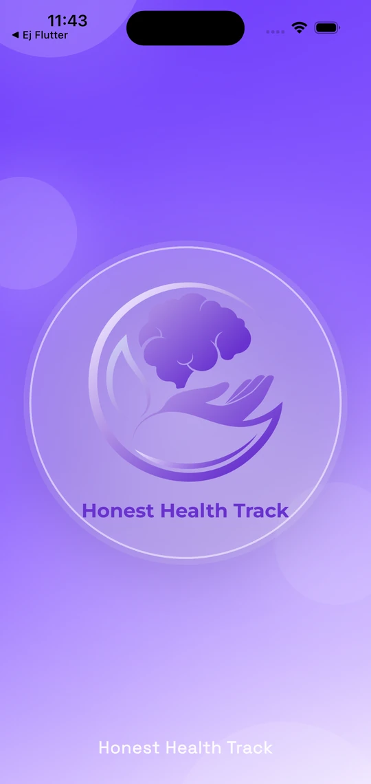 Honest Health Track app screen 1