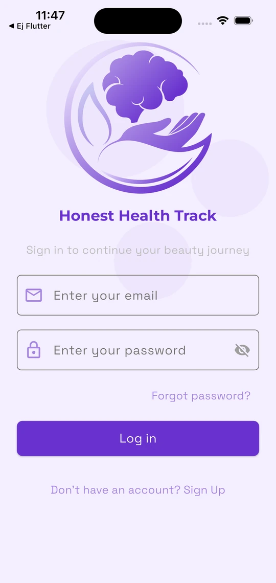 Honest Health Track app screen 11
