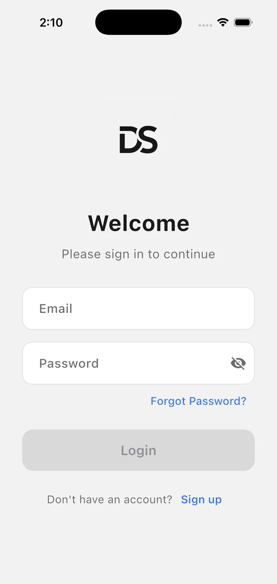 Drive Status login screen