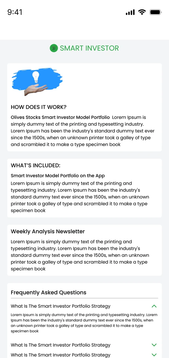 Olive Stocks smart investor screen